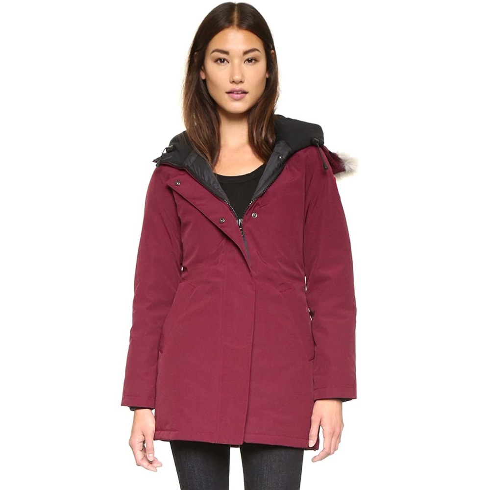 Canada Goose Burgundy Victoria Coat with Hood